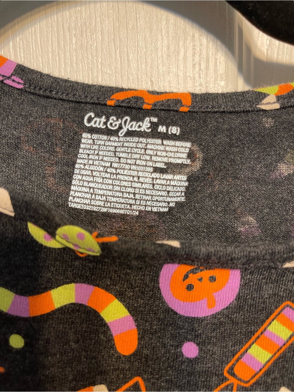 Cat & Jack Girls' Black Halloween Candy Print Dress - Picture 2 of 3